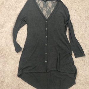 Gray highlow sweater top size 3x